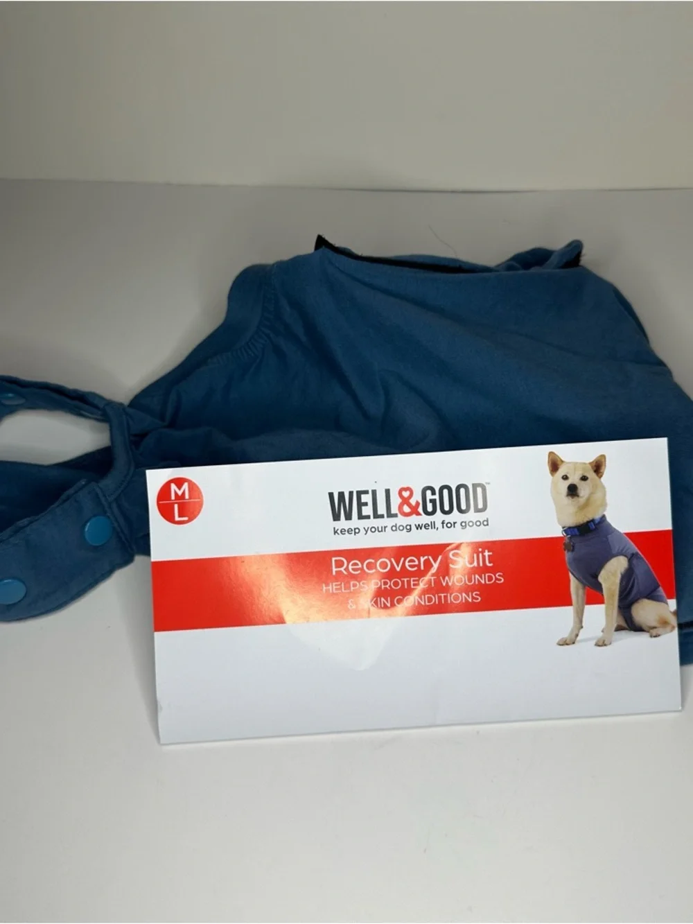 Well & Good Pet Recovery Suit (M/L) Adjustable Dog/Cat Surgical Or Neuter Shirt